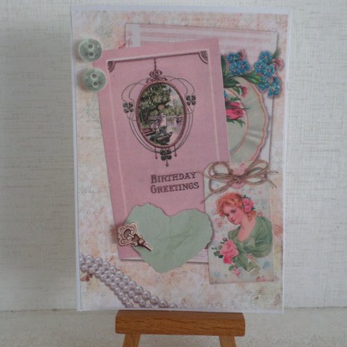 Carte D Anniversaire Femme Vintage En 3d Un Grand Marche