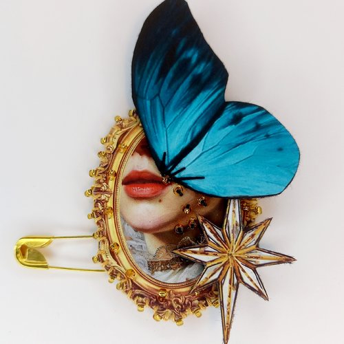 Broche "médaillon baiser volé"