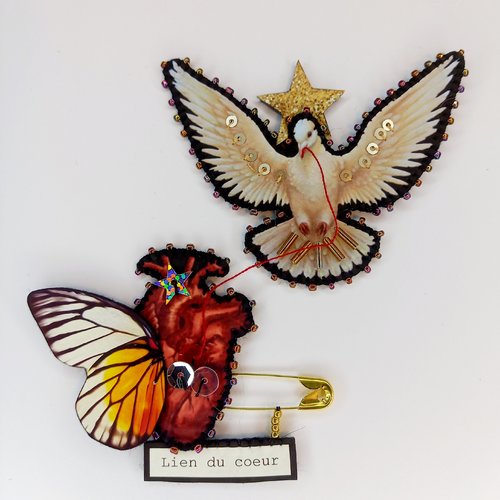 Broche "lien du coeur"
