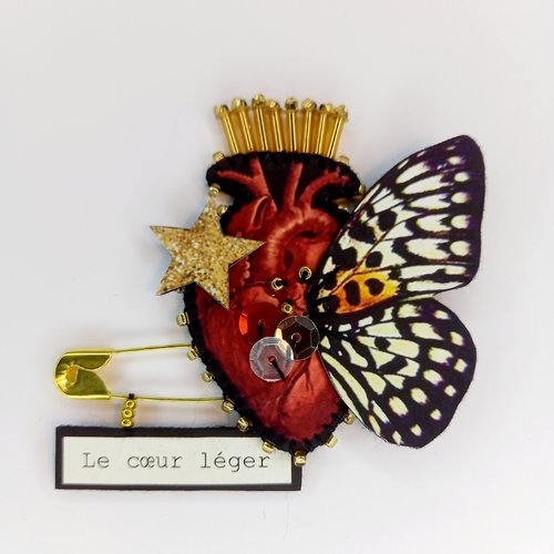 Broche "grand coeur léger"