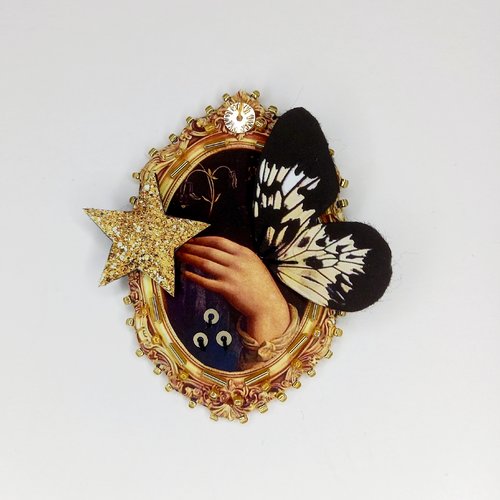 Broche "médaillon une bonne étoile"