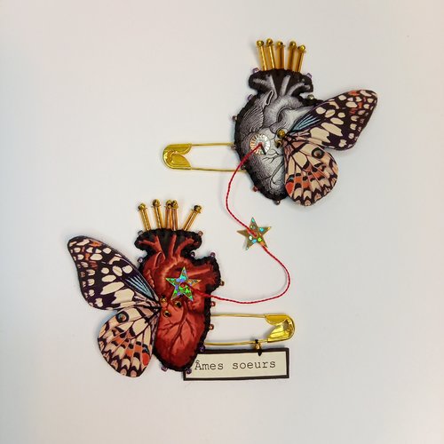 Broches "ames soeurs"