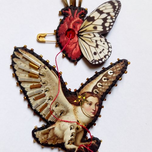 Broche " harpie chouette"