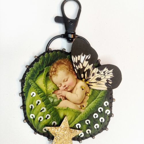 Porte clef "né dans un choux"