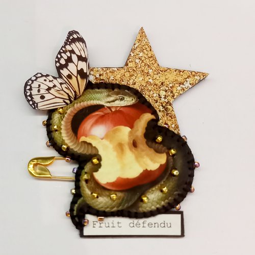 Broche "fruit défendu"