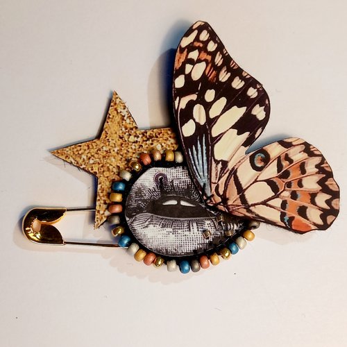 Broche "baiser volé"