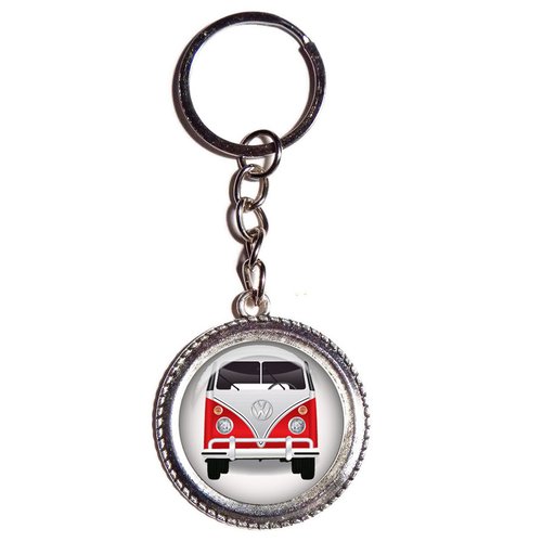 Porte-clés combi van rouge, porte-clés mixte pour passionnés
