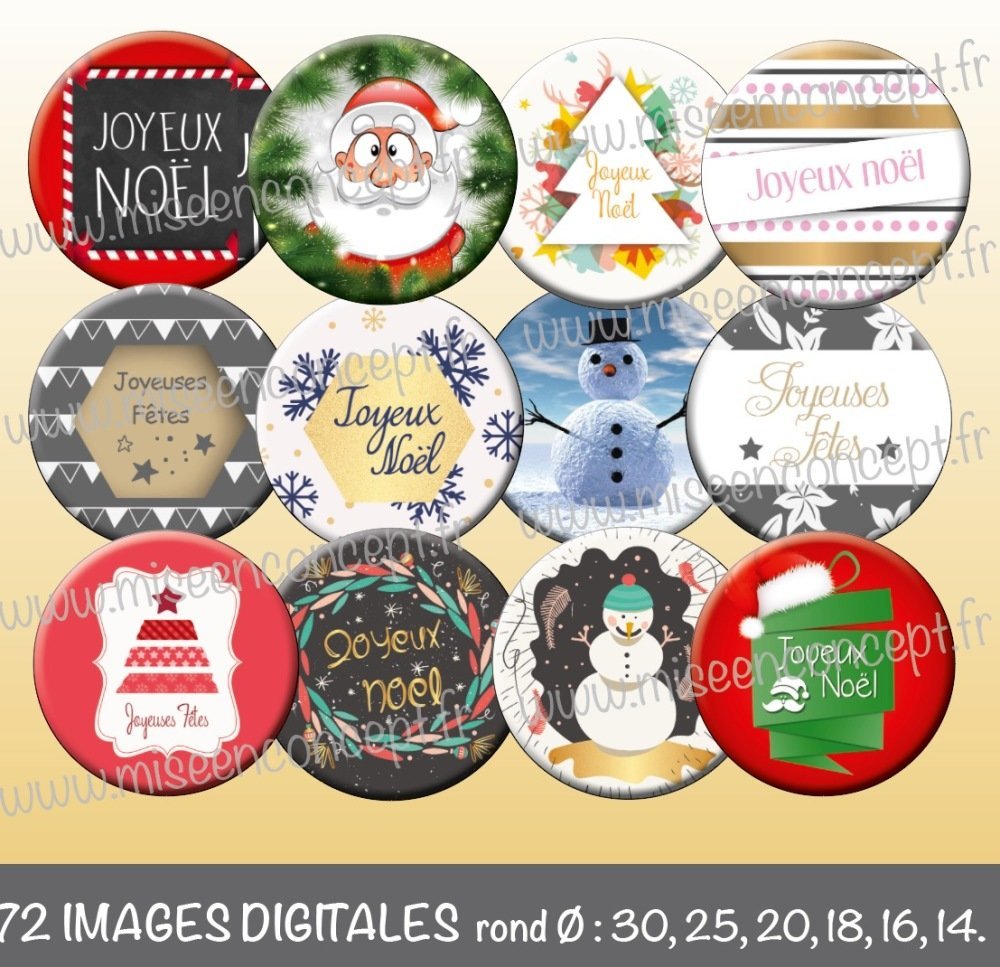 72 Images Digitales Joyeux Noel Rond Images Cabochons Etiquette Magnet Porte Cles Bijoux Images Rondes Un Grand Marche