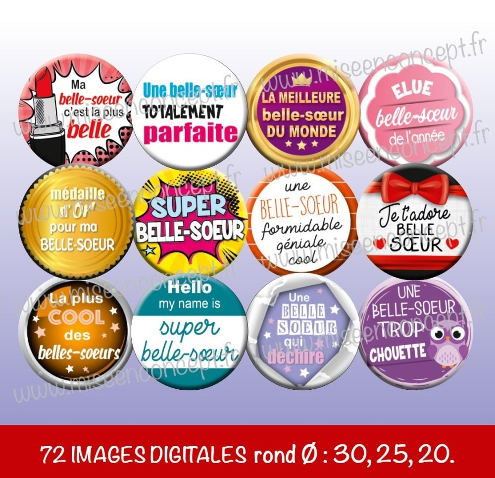 72 Images Digitales Belle Soeur Rond Images Cabochons Famille Soeur Soeurette Belle Maman Belle Soeur Cousine Bijoux Scrapbooking Porte Cles Badge Magnet Planche D Images Digitales Un Grand Marche