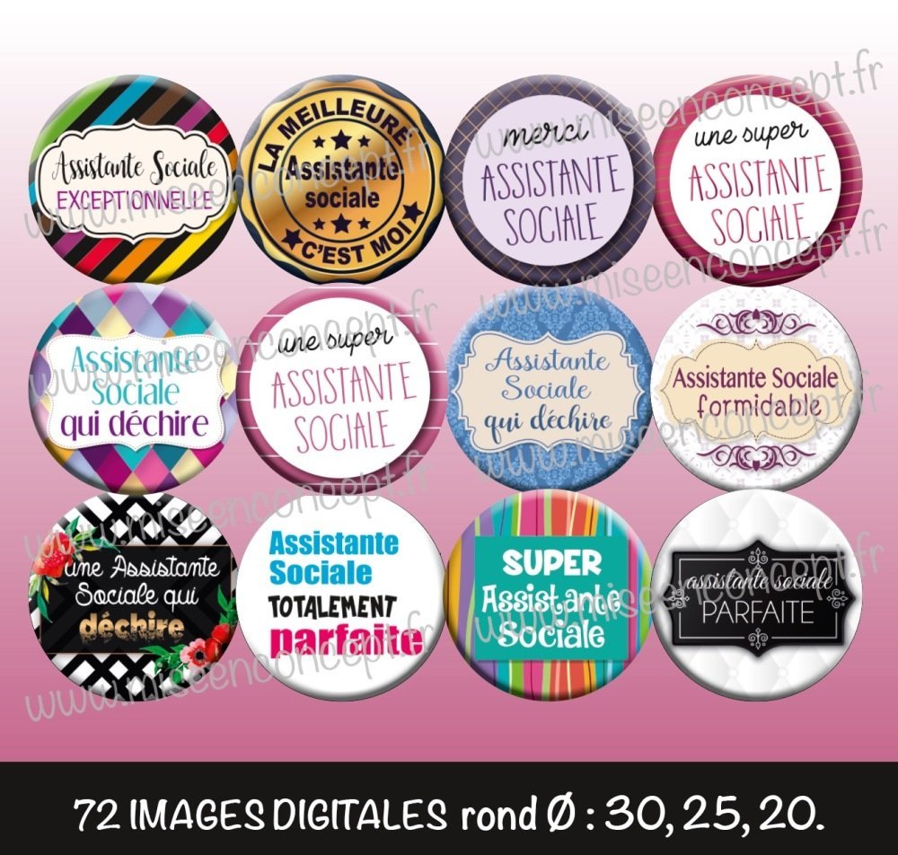 Images Digitales Assistante Sociale Rond 72 Images Cabochons Metier Aide Bijoux Badge Porte Cles Magnet Un Grand Marche