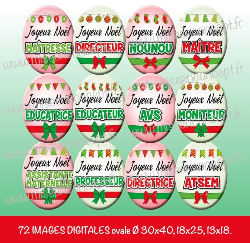 72 Images Digitales Joyeux Noel Les Metiers Ovale Images Cabochons Maitresse Atsem Nounou Maitre Bijoux Porte Cles Un Grand Marche