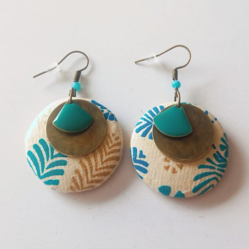Boucles d'oreilles jaipur turquoise or #1