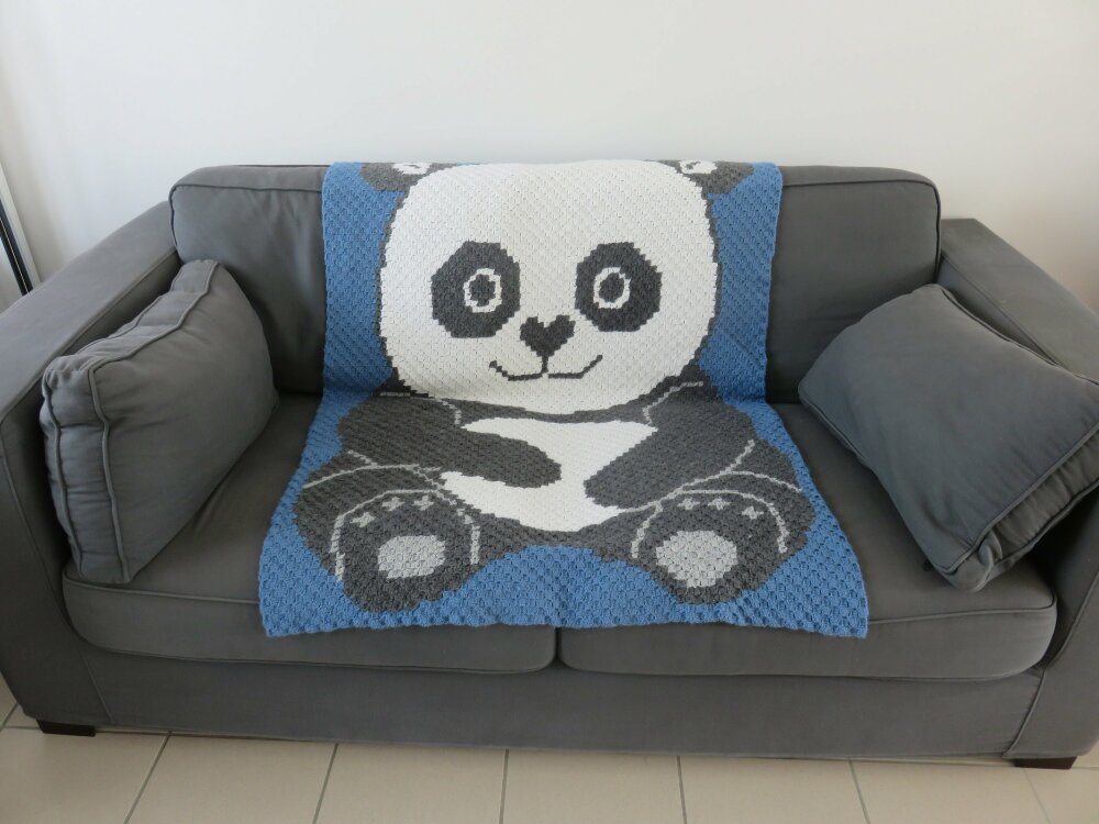 Couverture Panda 128 5 X Cm Au Crochet Couverture Panda Couverture Bebe Plaid Enfant Crochet Cadeau Naissance Cadeau Baby Shower Un Grand Marche