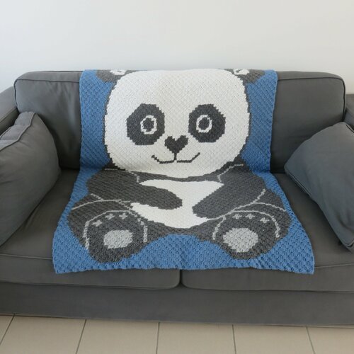 Couverture Panda 128 5 X Cm Au Crochet Couverture Panda Couverture Bebe Plaid Enfant Crochet Cadeau Naissance Cadeau Baby Shower Un Grand Marche