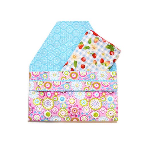 Pochette pour serviette de table motifs fleurs colorées