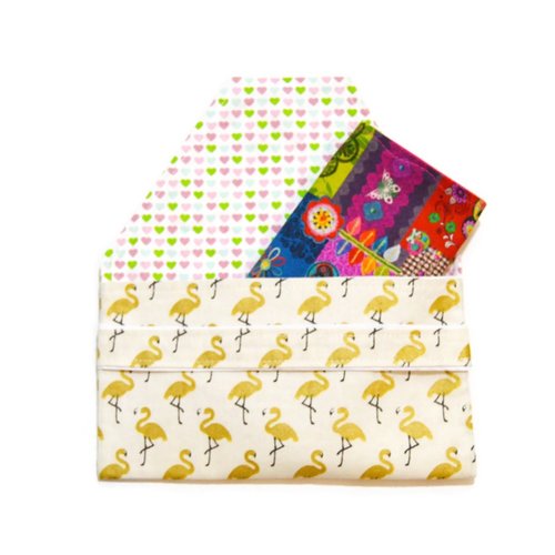 Serviette de table enfant, avec attache pression; serviette  Licornes  colorées  doublée tissu coton
