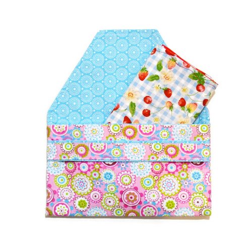 Pochette pour serviette de table enfant,  motifs fleurs colorées