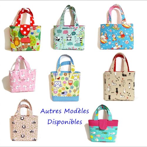 Sac maternelle fillette, sac cabas enfant, panier en tissu fillette