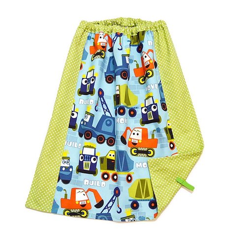 Serviette de table garçon, avec élastique, motifs petits engins