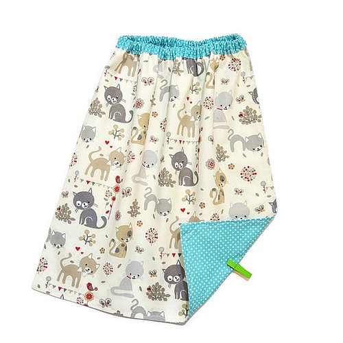 Serviette de table enfant maternelle avec élastique, motifs petits chats
