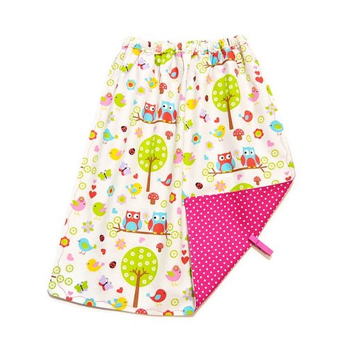 Serviette de table maternelle avec élastique, motifs petites chouettes