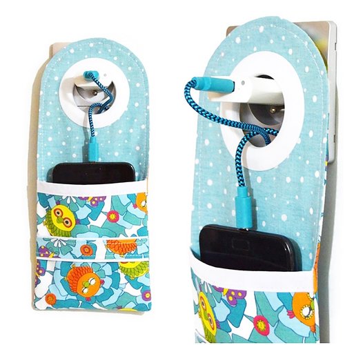 Pochette chargeur de téléphone portable, motifs chouettes