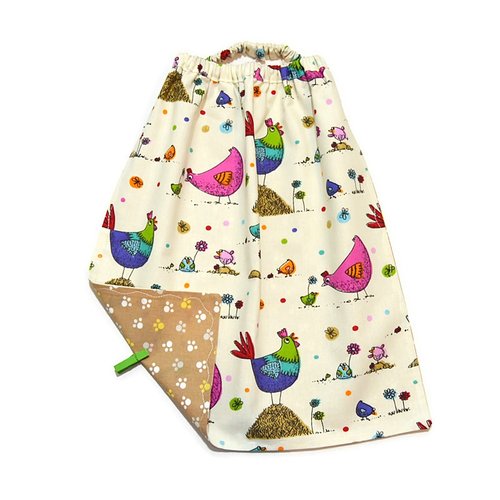 Serviette de table enfant cantine maternelle, motifs jolies poulettes