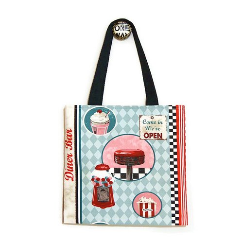 Cabas tissu, grand sac tissu, tote bag, sac bandoulières, motifs vintage