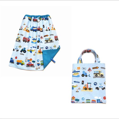 Serviette de table enfant avec élastique, bavoir cantine maternelle