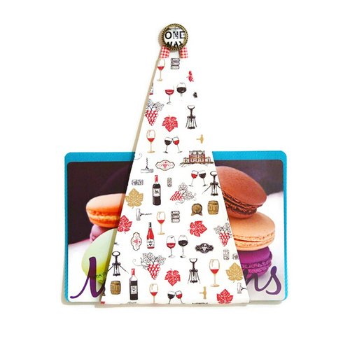 Range plateau ou porte plateau mural cuisine pour plateau rectangulaire, motifs sur le thème du vin.