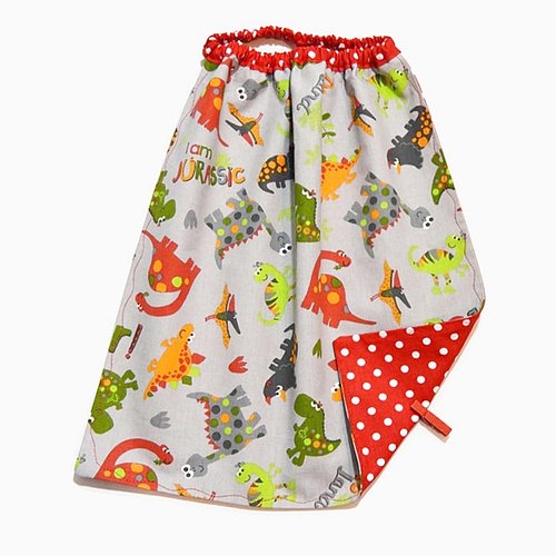 Serviette de table cantine maternelle avec élastique, motifs petits dinosaures