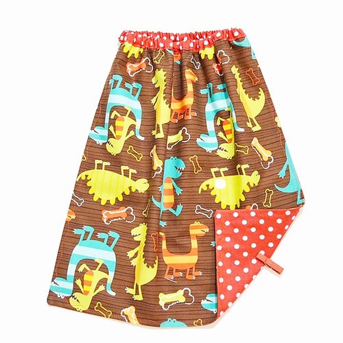 Serviette de cantine maternelle, avec élastique, motifs petits dinosaures