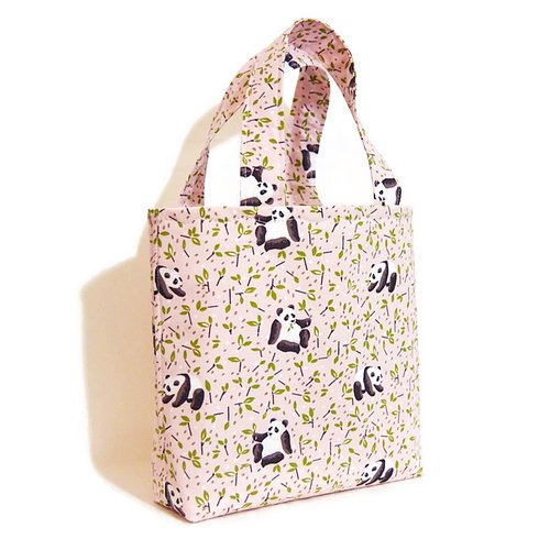 Sac cabas fillette, sac maternelle, motifs petits pandas