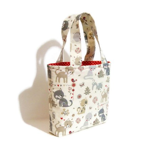 Sac enfant fillette, sac maternelle, motifs petit chats