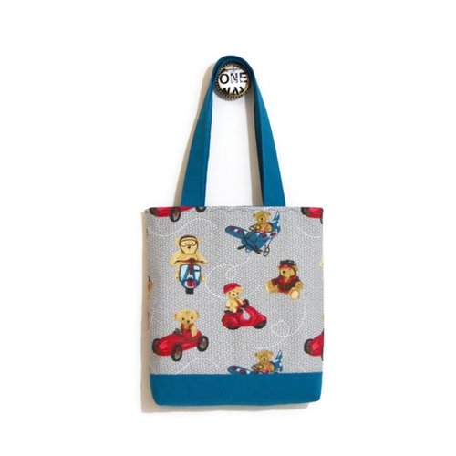 Sac maternelle enfant, sac bibliothèque enfant, tote bag, motifs petits ours