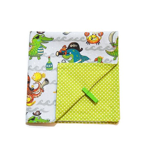 Serviette de table pour enfant doublée, motifs petits pirates