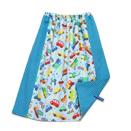 Serviette de table cantine maternelle avec élastique, motifs petites voitures