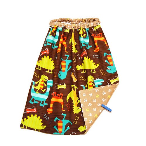 Serviette de table cantine maternelle, avec élastique, motifs petits dinosaures
