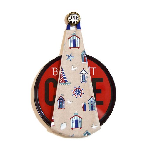 Porte plateau mural pour plateau rond, motifs bord de mer