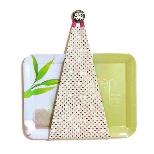 Range plateau mural cuisine pour plateau rectangulaire, motifs petits pois colorés