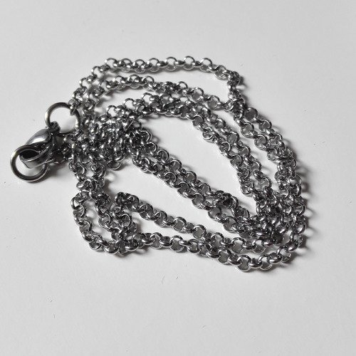 Option chaine en acier inoxydable pour collier miss perles
