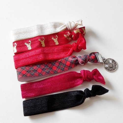 Elastiques à cheveux bracelet outlander celtique tartan rouge claire sassenach clan  fraser chardon écossais je suis prest