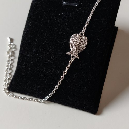 Bracelet ailes d'ange argenté féérique inspiration lucifer the witcher charmed idée cadeau miss perles