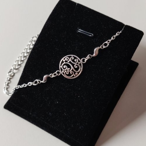 Bracelet noeuds celtiques vintage argenté claire sassenach outlander fraser idée cadeau femme miss perles