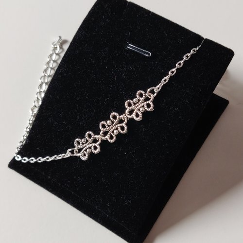 Bracelet noeuds celtiques vintage argenté claire sassenach outlander fraser idée cadeau femme miss perles