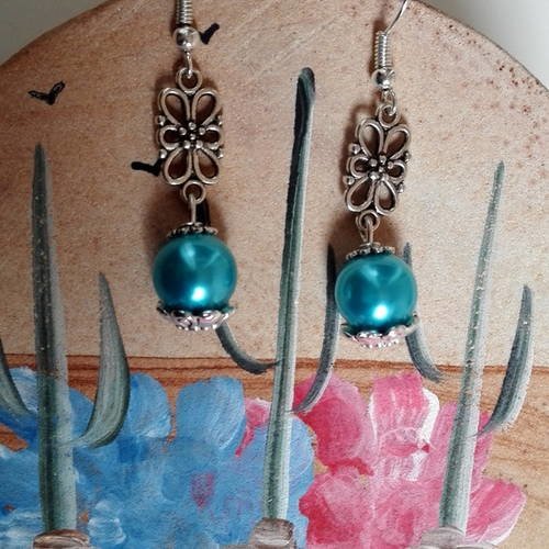 Game of thrones boucles d'oreilles pendantes style ancien chandelier celtique bleu turquoise romantique 
