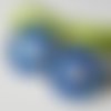 Boucles d'oreilles cabochons nordiques elfiques papillons nespresso bleues féériques 