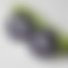 Boucles d'oreilles cabochons capsules nespresso violets papillons argentés féériques 