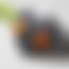 Boucles d'oreilles feuilles nespresso graphiques plumes noires oranges féériques 