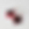 Boucles d'oreilles recyclées capsules de café noires et rouges carrés graphiques  idée cadeau zero déchet miss perles créations